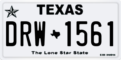 TX license plate DRW1561