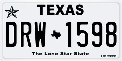 TX license plate DRW1598