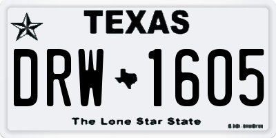 TX license plate DRW1605