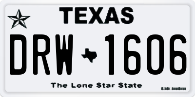 TX license plate DRW1606