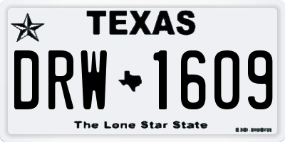 TX license plate DRW1609