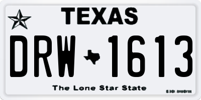 TX license plate DRW1613