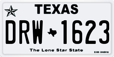 TX license plate DRW1623