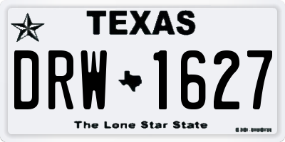 TX license plate DRW1627