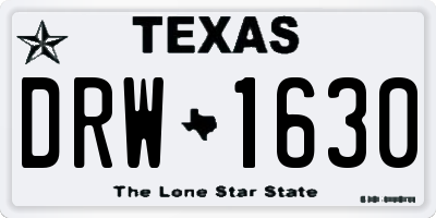 TX license plate DRW1630