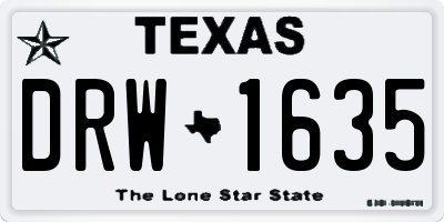 TX license plate DRW1635