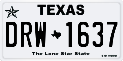 TX license plate DRW1637