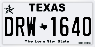 TX license plate DRW1640
