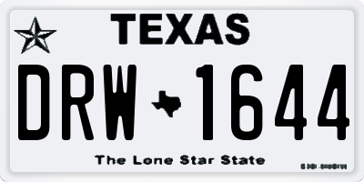 TX license plate DRW1644