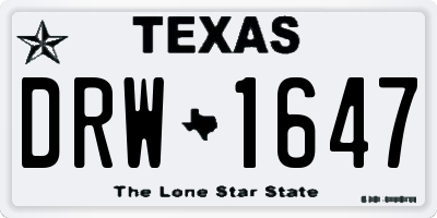 TX license plate DRW1647