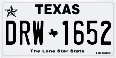 TX license plate DRW1652