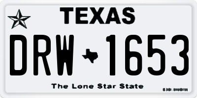 TX license plate DRW1653