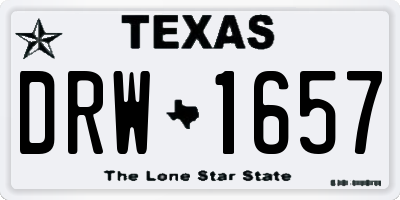 TX license plate DRW1657
