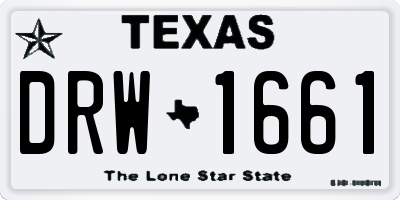 TX license plate DRW1661