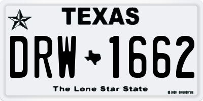 TX license plate DRW1662