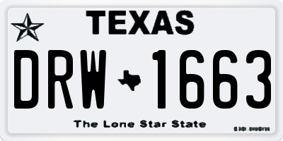 TX license plate DRW1663