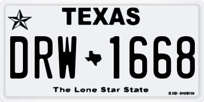 TX license plate DRW1668