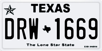 TX license plate DRW1669