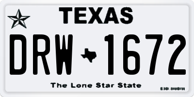 TX license plate DRW1672