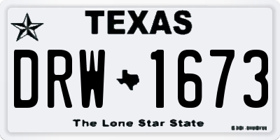 TX license plate DRW1673