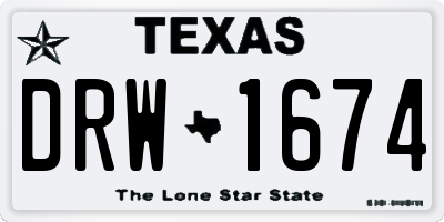 TX license plate DRW1674
