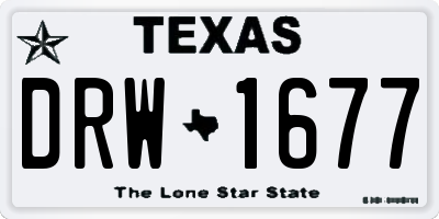 TX license plate DRW1677
