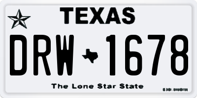 TX license plate DRW1678