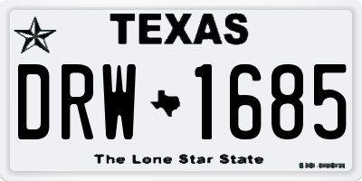 TX license plate DRW1685