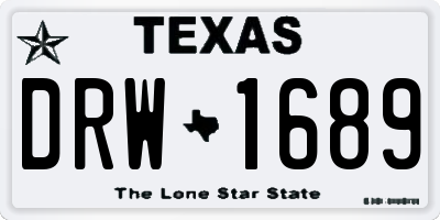 TX license plate DRW1689