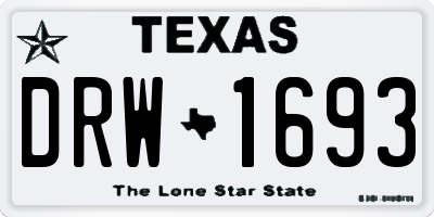TX license plate DRW1693