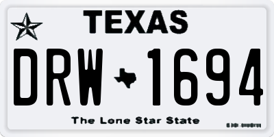 TX license plate DRW1694