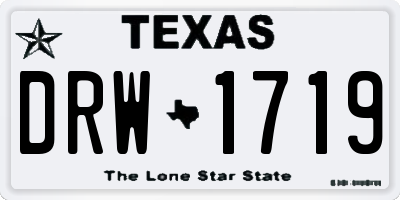 TX license plate DRW1719