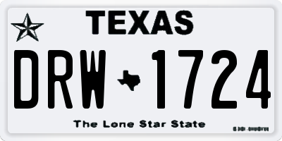 TX license plate DRW1724