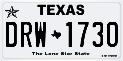 TX license plate DRW1730