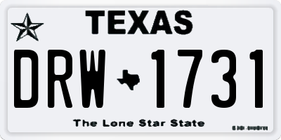 TX license plate DRW1731
