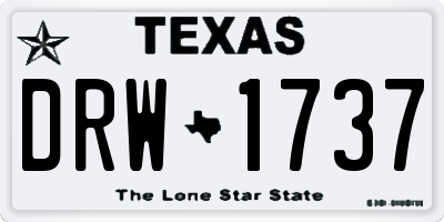 TX license plate DRW1737