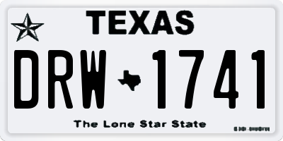 TX license plate DRW1741