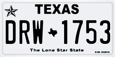 TX license plate DRW1753