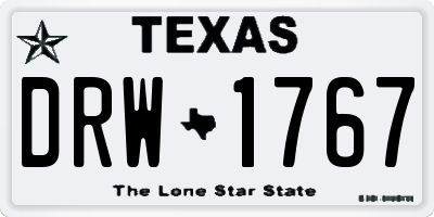 TX license plate DRW1767
