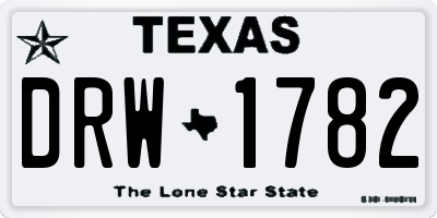 TX license plate DRW1782