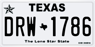 TX license plate DRW1786