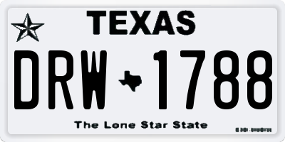 TX license plate DRW1788