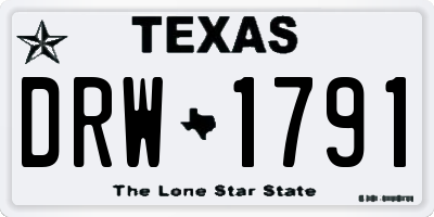 TX license plate DRW1791