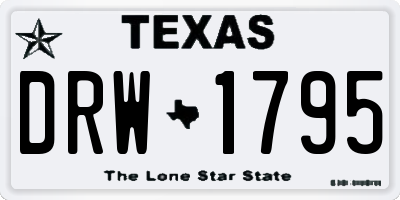 TX license plate DRW1795