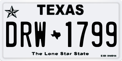 TX license plate DRW1799
