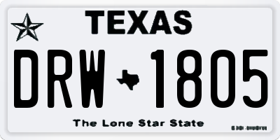 TX license plate DRW1805