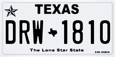 TX license plate DRW1810