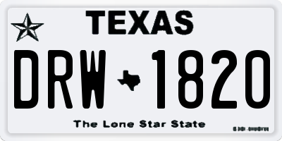 TX license plate DRW1820