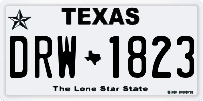 TX license plate DRW1823