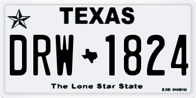 TX license plate DRW1824